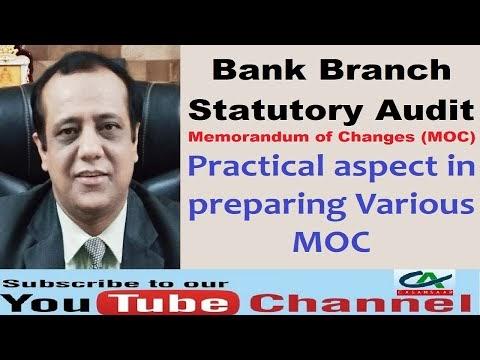 Memorandum of Changes (MOC) in Bank Branch Audit