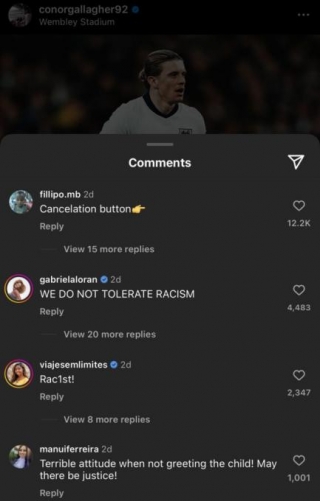 Internet Turns Against Conor Gallagher After Ignoring Black Mascot
