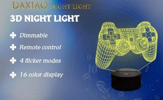 DAXIAO Gaming Night Light For Boys, 3D Gamepad Illusion Night Light, Gaming Lights For Game Lover, Use The Remote Control To Change 16 Colors, Gaming Lights Bedroom For Boys Birthday Gifts