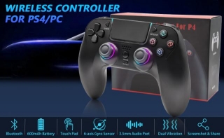 ARCELI Wireless Controller For PS4 -Controller Wireless For PS4/Pro/Slim/PC, Bluetooth Gamepad Joystick With Dual Vibration Touch Panel 3.5mm Audio Jack Six-Axis Buttons Upgraded Ergonomic Controller