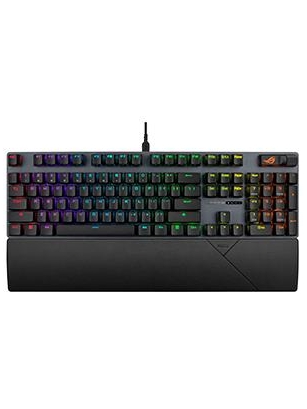 ASUS ROG Strix Scope II Full-Size Gaming Keyboard, Dampening Foam, Pre-lubed ROG NX Snow Switches, PBT Keycaps, Multi-function Controls, Hotkeys For Xbox Game Bar And Recording, RGB-Black, UK Layout