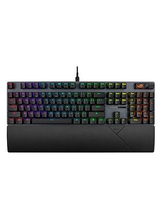 ASUS ROG Strix Scope II Full-Size Gaming Keyboard, Dampening Foam, Pre-lubed ROG NX Snow Switches, PBT Keycaps, Multi-function Controls, Hotkeys For Xbox Game Bar And Recording, RGB-Black, UK Layout