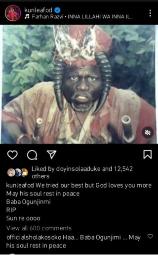 JUST IN : Veteran Yoruba Actor, Baba Ogunjimi Is Dead