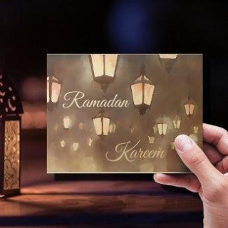 Ramadan Lamps -painting -postcard