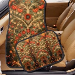 Antique Indian Textile Design Car Floor Mat