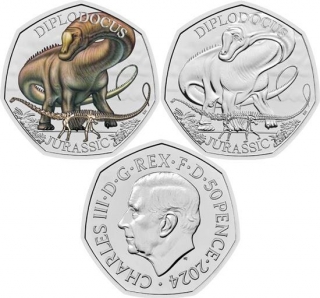 United Kingdom 50 Pence 2024 - The Diplodocus