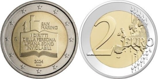 San Marino 2 Euro 2024 - 50th Anniversary Of The Declaration Of Citizens' Rights