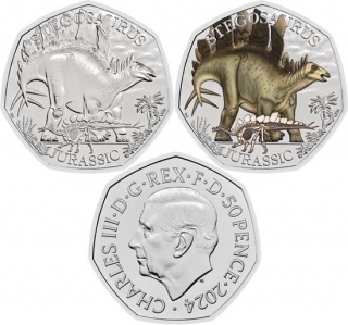 United Kingdom 50 Pence 2024 - The Stegosaurus