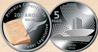 Brazil 5 Reais 2024 - 200 Years Of Brazil Constitution