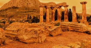 Saharan Dust Covers The Temple Of Apollo In Corinth,  Vassilis Psomas