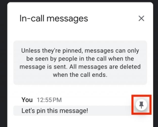 Pin Chat Messages In Google Meet