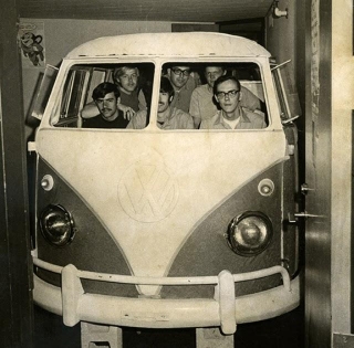 Ohio State Students With A Volkswagen Bus In The Common Room Of Lincoln Tower, 1970