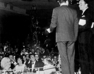 Marilyn Monroe, Elizabeth Taylor And Dean Martin Watch Frank Sinatra Performing In Las Vegas On June 7, 1961