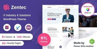 Zentec – IT-Lösungsunternehmen WordPress Template + RTL