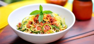 Zoodles With A Savory Tomato Sauce