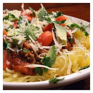 Spaghetti Squash With Spicy Meat Sauce