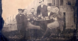 Rare Photograph Of Vincent Van Gogh In Conversation With Friends In Paris, 1887