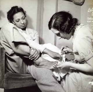 Josephine Baker Getting A Manicure And Pedicure, 1937